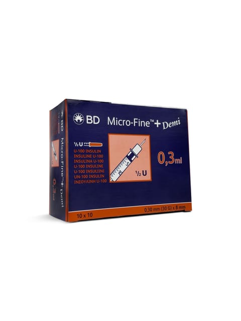(x50) 0.3ml BD Micro-Fine Plus U100 30g 8mm
